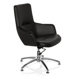 Black Lounge Chair SHAKE 300 with upholstery and glossy star base by hjh OFFICE – 360-degree view (front three-quarter view 60°)