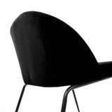 Backrest of the VELVO upholstered chair with black cover and black metal frame by hjh OFFICE