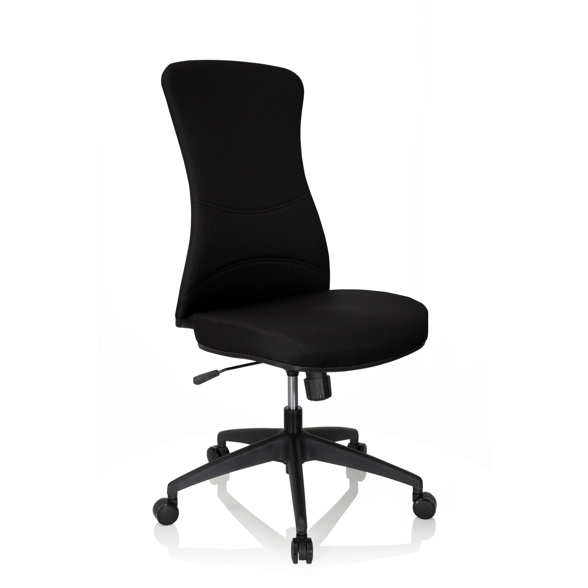 Black Professional Office Chair OFFICE XT with star base and five castors by hjh OFFICE – 360-degree view (front three-quarter view 40°)