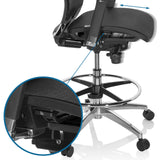 Seat height adjustment and footring of the Counter chair TOP WORK 78 by hjh OFFICE