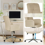 Beige Home Office Chair SOLAO 400 with adjustable seat height, armrests and star base on castors by hjh OFFICE