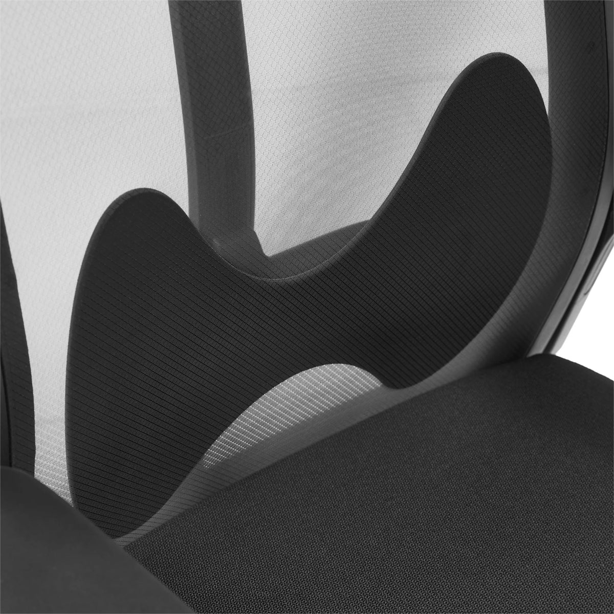 Lumbar support of the ARCEO B professional office chair with mesh backrest and textured surface in black by hjh OFFICE