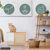 Cat house KITTYHOME 1 in white and beech with a cat sitting on it by hjh LIVING (AI-generated image)