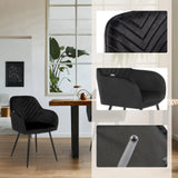Black Dining chair CHARVELLE with quilting details and slim legs by hjh LIVING