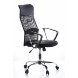 Black Home Office Executive Chair ARIA HIGH with mesh back and five-caster base by hjh OFFICE – 360-degree view (front three-quarter view 60°)