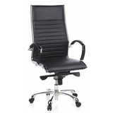 Black Professional Executive Chair PARMA 20 with quilted leather upholstery and five-caster base by hjh OFFICE – 360-degree view (front view 20°)