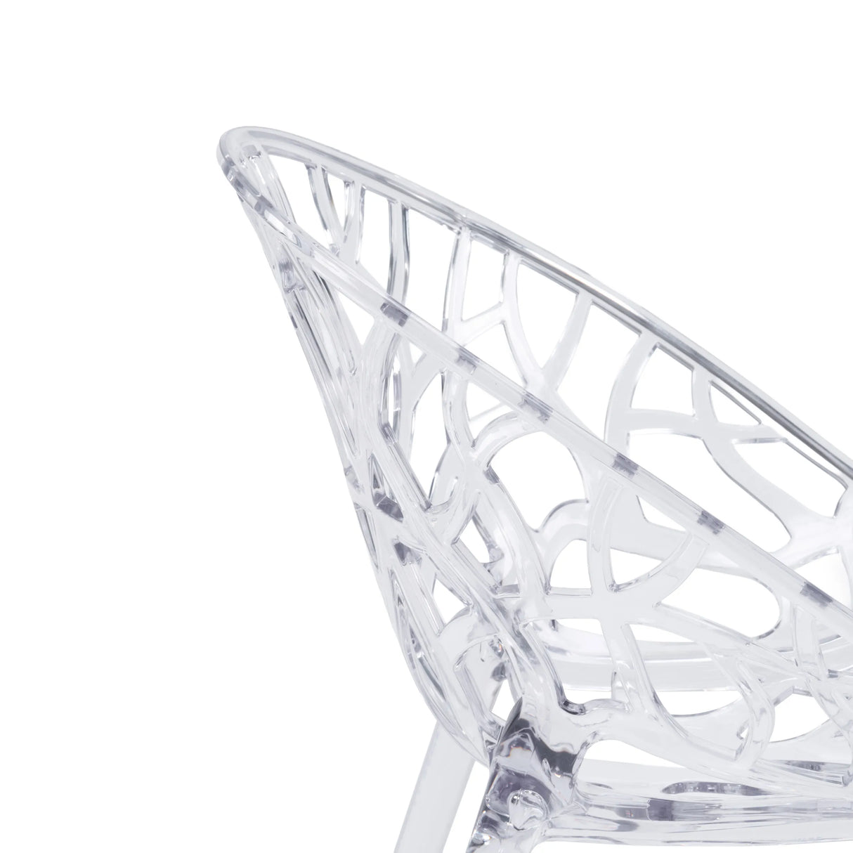 Transparent mesh pattern of the seat shell of the Four-legged chair Artifo T by hjh LIVING