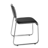 Black guest chair KOLTA with padding and chrome frame by hjh OFFICE – 360-degree view (side profile 100°)
