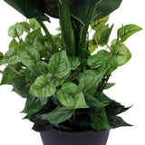 Green leaves of the DIEFFENBACHIA artificial plant in a black outer pot by hjh OFFICE