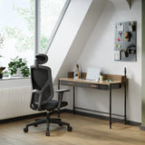 Home Office Chair BLACORE in black with headrest and armrests by MyBuero