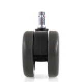 Twin castors for hard floors 5x ROLO FREE 10mm/65mm in black by hjh OFFICE