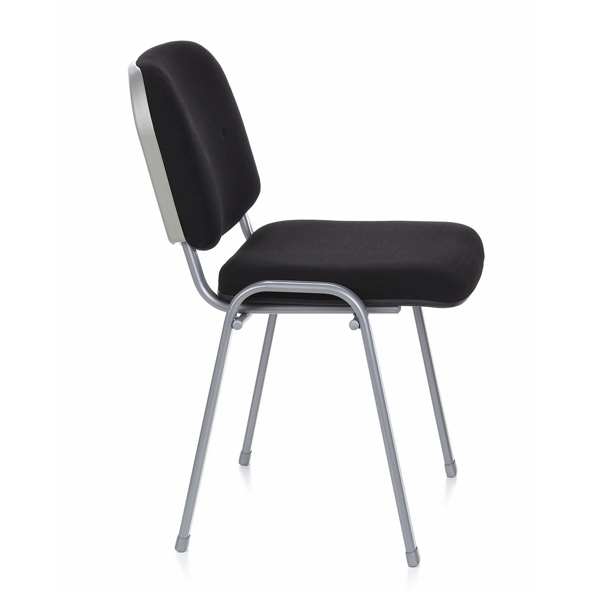 Black four-legged chair XT 600 S with silver-coloured frame by hjh OFFICE – 360-degree view (side profile 80°)