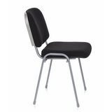 Black four-legged chair XT 600 S with silver-coloured frame by hjh OFFICE – 360-degree view (side profile 80°)
