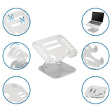 Silver Pad LAPTOP STAND with ventilation openings and various adjustment levels by hjh OFFICE