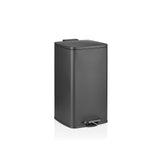Black wastepaper Clean Step 4 with lid and foot pedal by hjh OFFICE – 360-degree view (front three-quarter view 30°)
