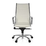 Cream white Professional Executive Chair PARIBA III with armrests and five-caster base by hjh OFFICE – 360-degree view (front view 0°)