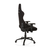 Black Gaming chair GAME FORCE with headrest, armrests and five-caster base by hjh OFFICE – 360-degree view (side profile 100°)
