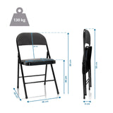 Dimensional drawing of the Folding chair TUDELA I with a height of 80 cm and a load capacity of 130 kg by hjh OFFICE