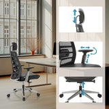 Adjustable headrest, armrests and seat height of the High End Office Chair SPINIO ELITE L by hjh OFFICE