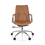 Camel Home Office Chair SARANTO II with quilting and five-caster base by hjh OFFICE – 360-degree view (front view 0°)