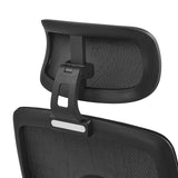 Height-adjustable headrest with mesh cover of the Ergosento Professional Office Chair in black by hjh OFFICE