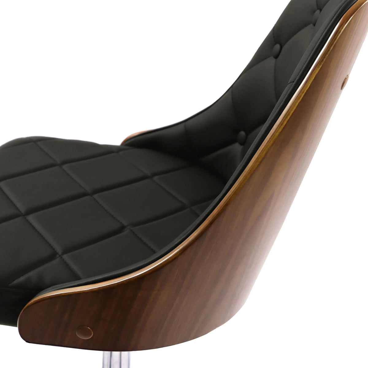Quilted padding and wooden shell of the CENCA Home Office Chair in black by hjh OFFICE