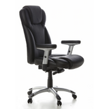 Black Professional Executive Chair EMBASSY 200 with armrests and five-caster base by hjh OFFICE – 360-degree view (front three-quarter view 60°)