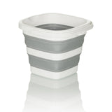 Grey-white Folding container CLEAN SILE with foldable wall elements by hjh OFFICE – 360-degree view (rear view 180°)