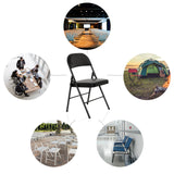 Black Folding chair TUDELA H with faux leather cover and metal frame by hjh OFFICE