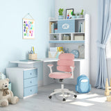 Pink Swivel Chair – Children KID ERGOLINO W with armrests and white base by hjh OFFICE