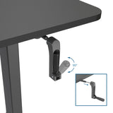 Crank mechanism for height adjustment of the Standing desk STAND CR with 90° swivel function by hjh OFFICE