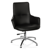 Black Lounge Chair SHAKE 300 with upholstery and glossy star base by hjh OFFICE – 360-degree view (front view 20°)