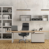 Professional Executive Chair VILLA 20 in black with quilted upholstery and metal star base by hjh OFFICE