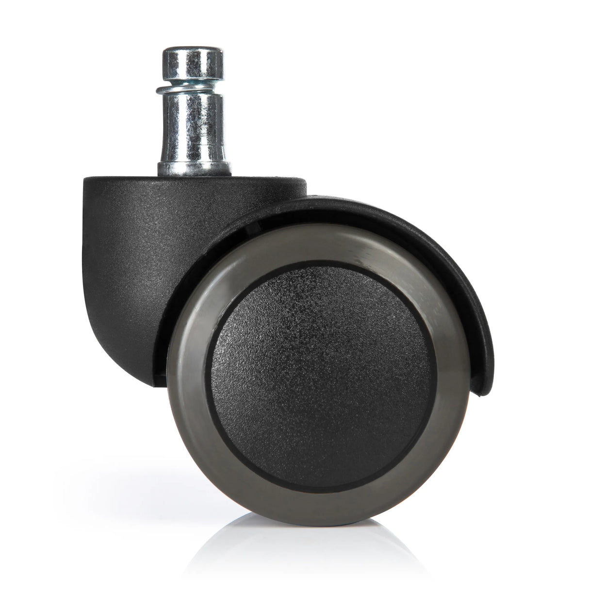 Black Castors 5x ROLO FREE 11mm/50mm for hard floors with metal pin by hjh OFFICE – 360-degree view (rear view 180°)