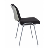 Black four-legged chair XT 600 S with silver-coloured frame by hjh OFFICE – 360-degree view (side profile 100°)