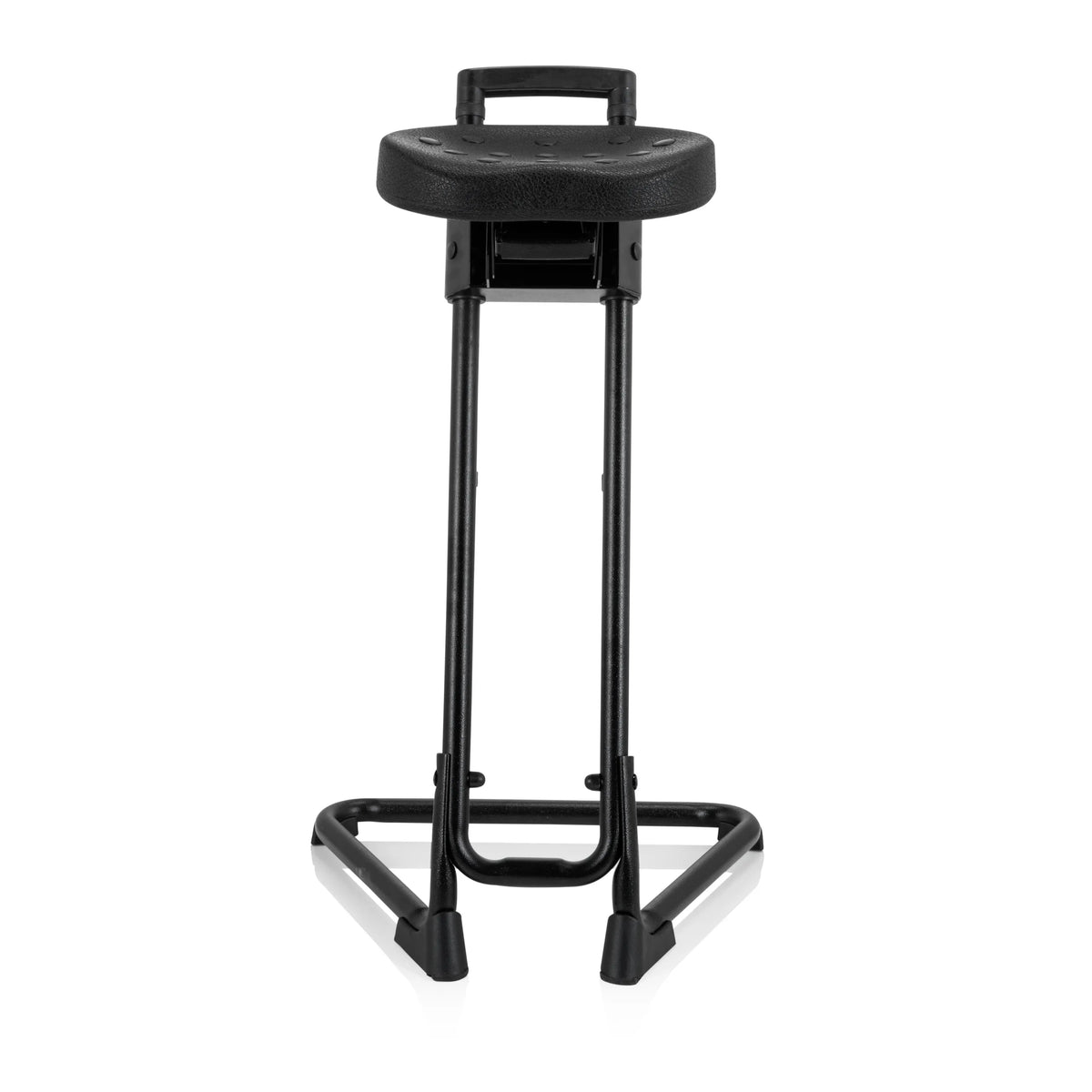 Black standing aid TOP WORK 32 with padded seat and U-shaped base by hjh OFFICE – 360-degree view (front view 0°)