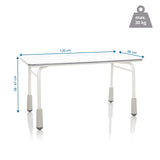 Dimensional drawing of the Desk – Children KID GRO T with 120 x 60 cm and a load capacity of 30 kg by hjh OFFICE