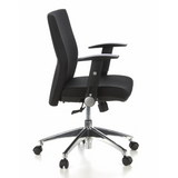 Black Professional Office Chair LAGUNA PRO with armrests and a five-caster base by hjh OFFICE – 360-degree view (side profile 80°)