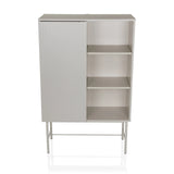 Grey Shelf SIO with a ribbed door compartment, two open shelves and frame by hjh LIVING – 360-degree view (front view 0°)