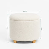 Dimensional drawing of the Upholstered stool Storiano S with a diameter of 44 cm and a height of 42 cm by hjh LIVING