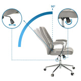 Adjustable backrest up to 90 degrees and seat height of the THEO I Home Office Executive Chair by hjh OFFICE