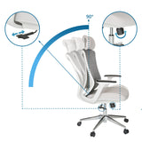 Adjustment mechanisms and 90 degree backrest recline of the Professional Office Chair FALEO W by hjh OFFICE