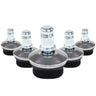 Five silver Chair glides 5 x STAND FZ with black felt pads for hard floors by hjh OFFICE