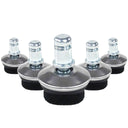 Five silver Chair glides 5 x STAND FZ with black felt pads for hard floors by hjh OFFICE