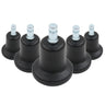 Five black chair glides 5 x STAND Nr. 10 with silver-coloured threaded bolts by hjh OFFICE