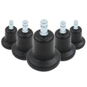 Five black chair glides 5 x STAND Nr. 10 with silver-coloured threaded bolts by hjh OFFICE
