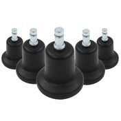Five black chair glides 5 x STAND Nr. 11 with silver-coloured metal pins by hjh OFFICE