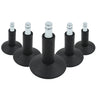 Five black Chair glides 5 x STAND Nr. 12 with metallic threaded pins for all floors by hjh OFFICE