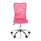 Pink Swivel Chair – Children KIDDY NET I with mesh back and five-caster base by hjh OFFICE – 360-degree view (front view 0°)