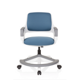 Blue-grey Swivel Chair – Children KID FLEX with armrests and five-caster base by hjh OFFICE – 360-degree view (front view 0°)